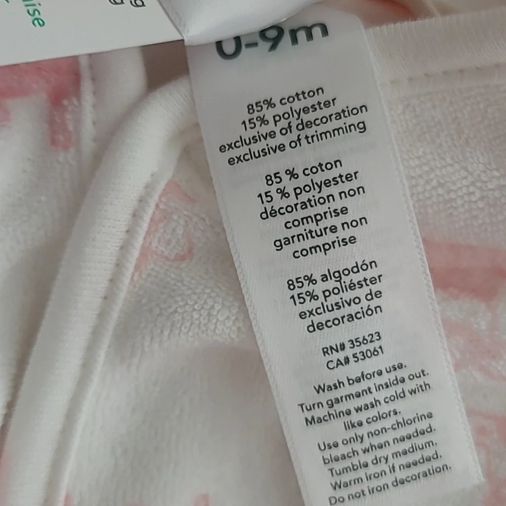 Carters Girls .. 0-9 months .. Terry Cloth BathRobe‎ .. Pink Lamb Sheep .. New